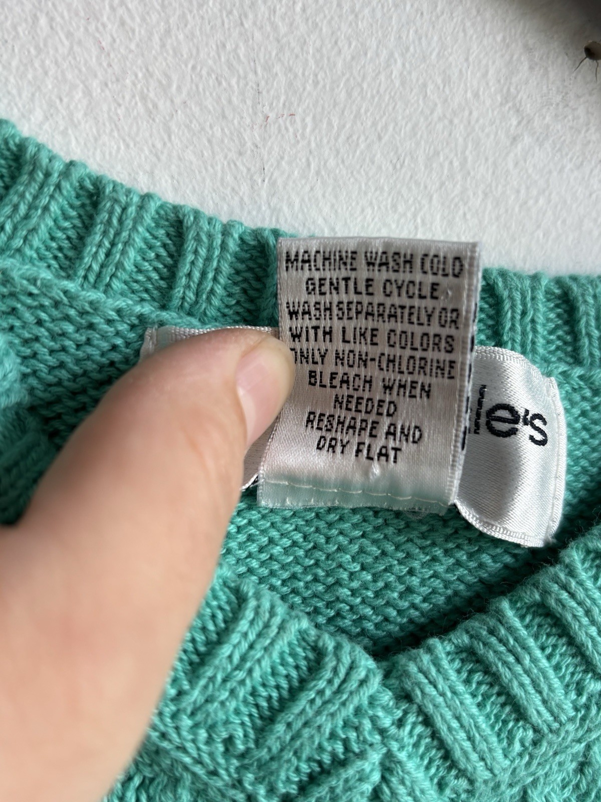 Vintage Bloomingdales y.e.s. 100% Cotton Teal Turquoise Sweater Vest Sleeveless