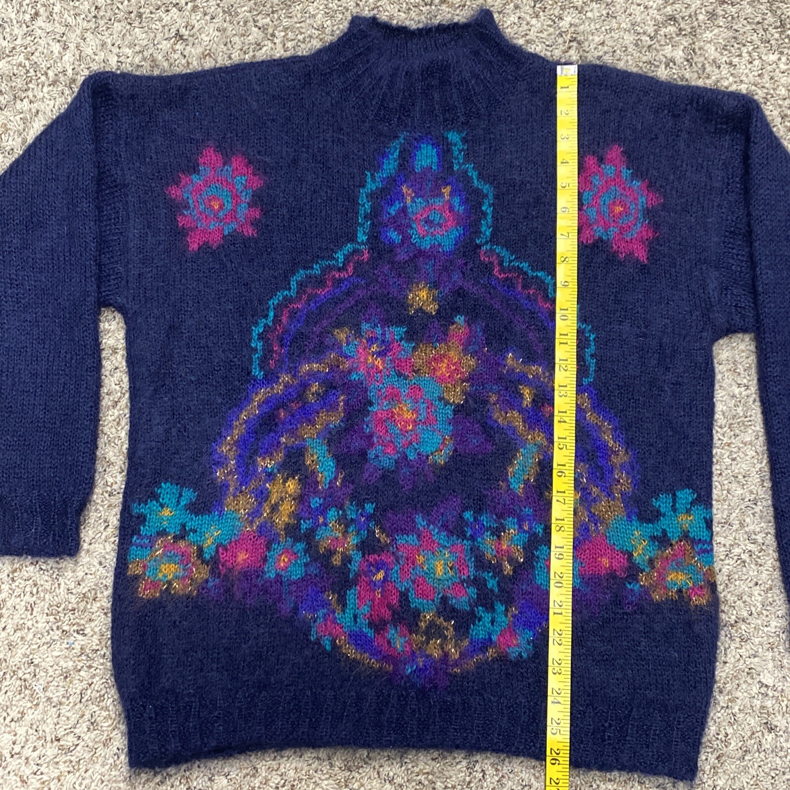 VINTAGE Studio Michelle Stewart MEDIUM-Mock Turtleneck-Soft MOHAIR BLEND SWEATER