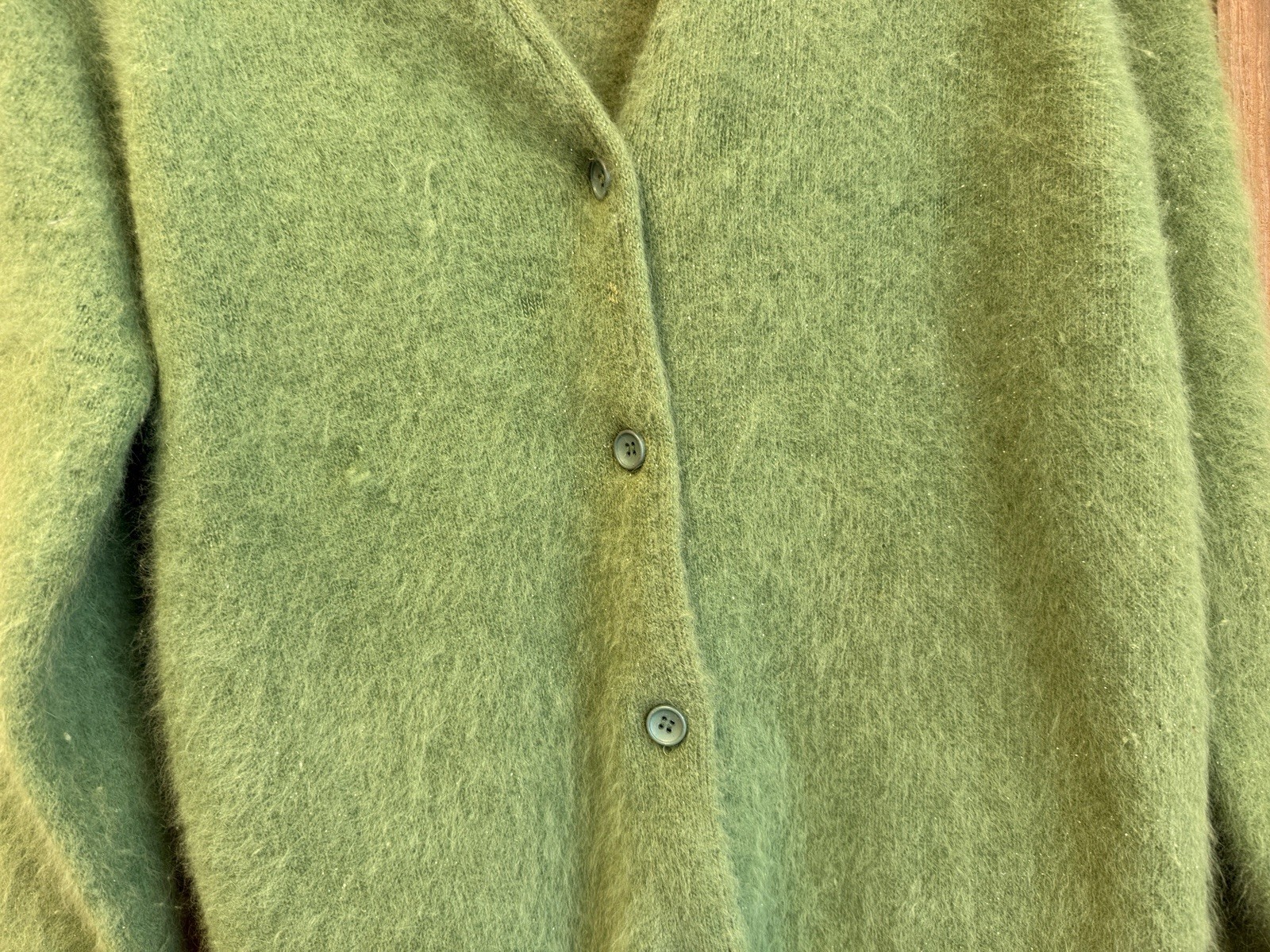 Vintage 1950’s angora lambswool Belair kelly green cardigan sweater med size 40