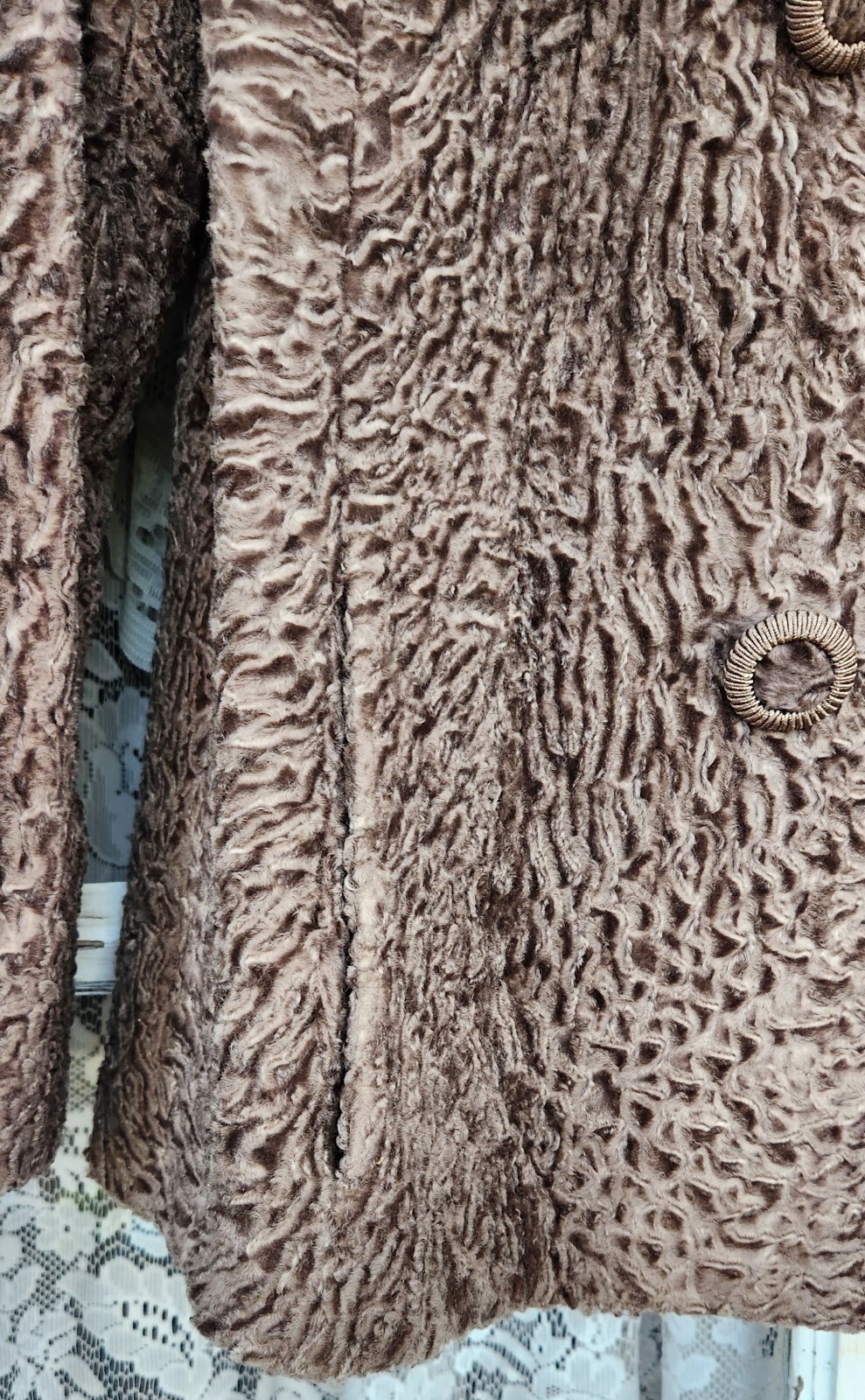 Vintage Fur Coat Wilibel Maas Brothers Brown Astrakhan Lamb Tampa Florida Custom