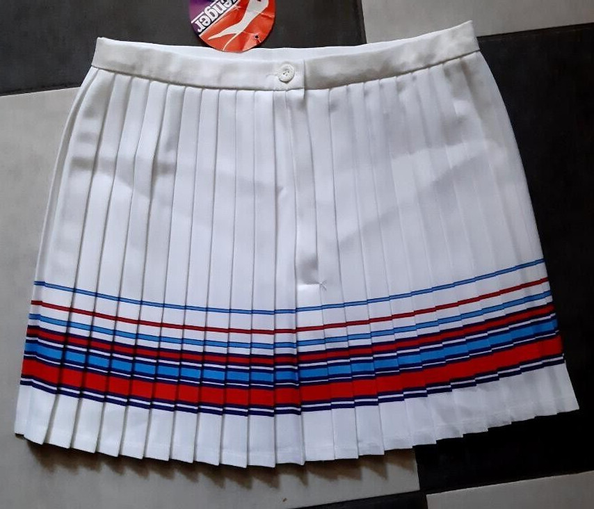 Vintage 80s SLAZENGER SportsWear White Skirt Tennis It-46 GB-14 Fr-42