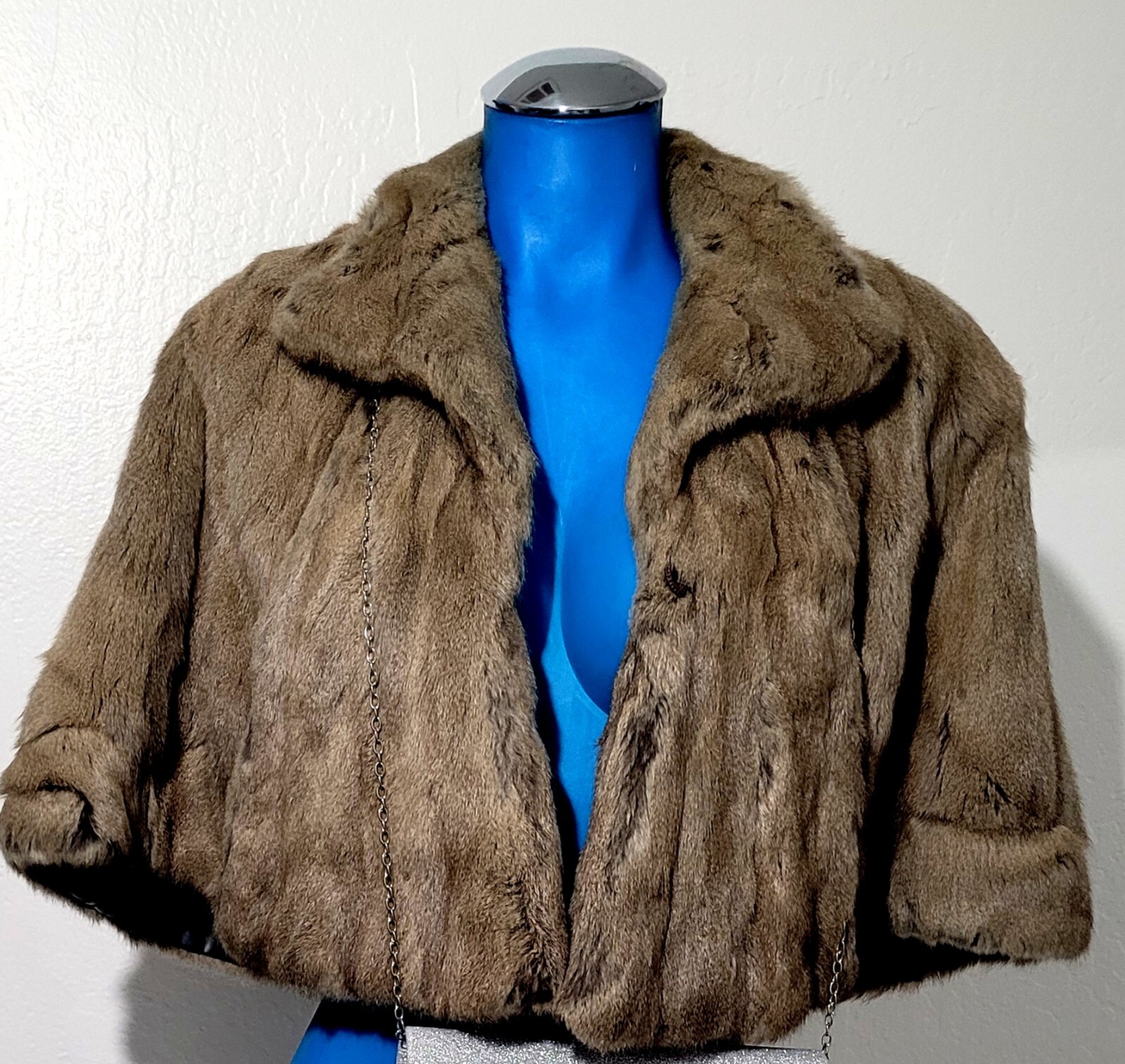 Beautifull Vintage Mink Genuine Cape Capelet Stole Brown Size M Bullock’s Furfs