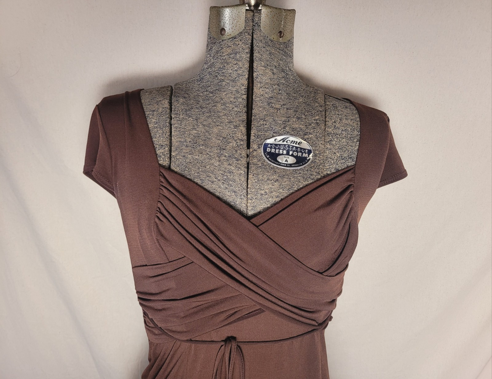 Vintage 90s Y2K Chocolate Brown Fit And Flare Skater Dress Mini USA Size XS/S