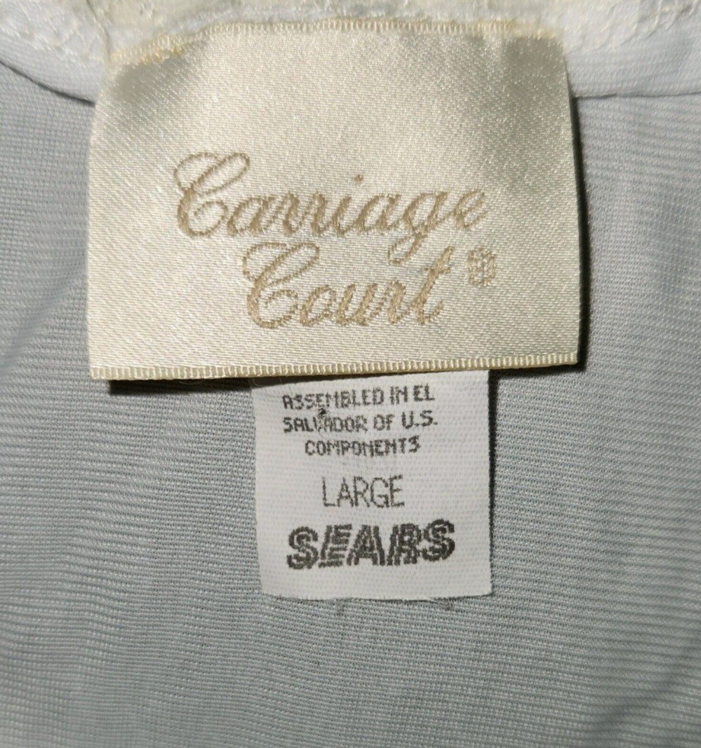 Vtg Sears Carriage Court Periwinkle / Pale Blue Nylon Nightgown Silky Soft Large