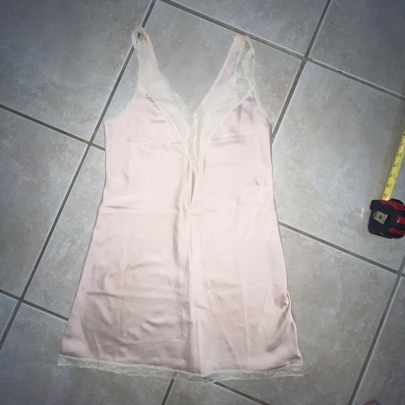 Vintage Sakowitz Lindsey Roscoe Pink/Nude Slip Dress Sz S