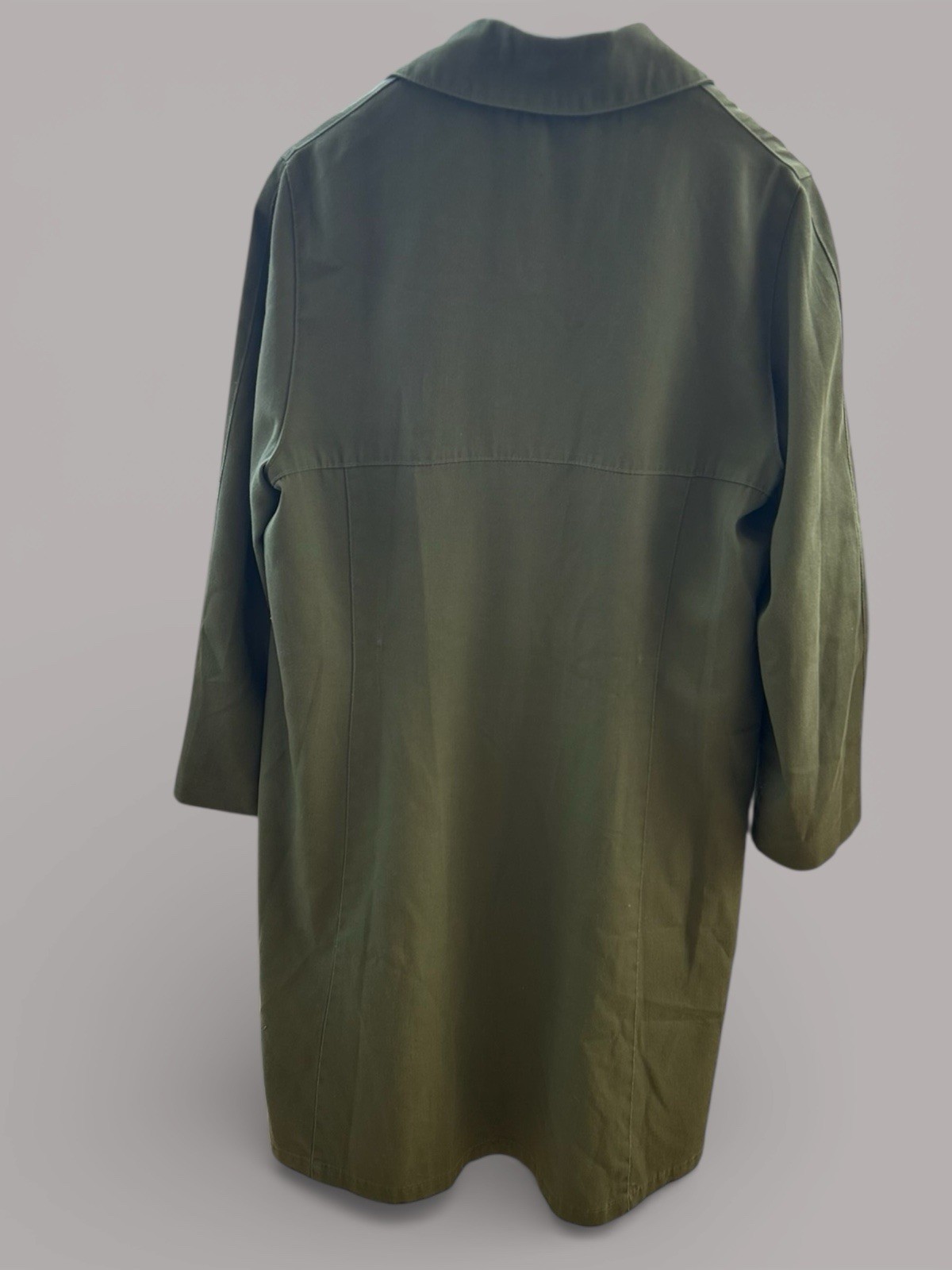 Vintage Late 1960s–Early 1970s Olive Green Double-Breasted Coat
