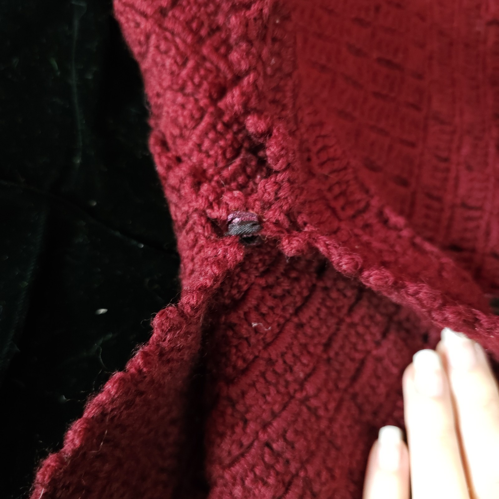 Burgandy Red Crochet Antique Vest 1920s 1930s Art Deco Sweater Shawl Bow Ties…