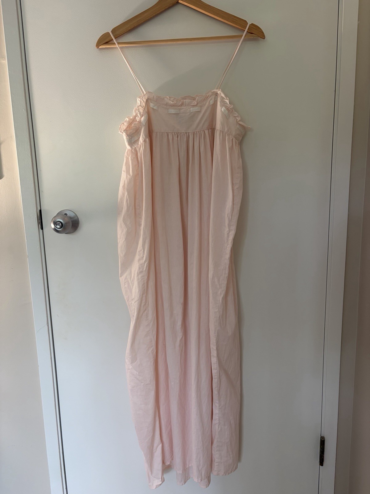 VTG 80s Victoria’s Secret Gold Label Pink Cotton Maxi Nightgown Slip Dress Small