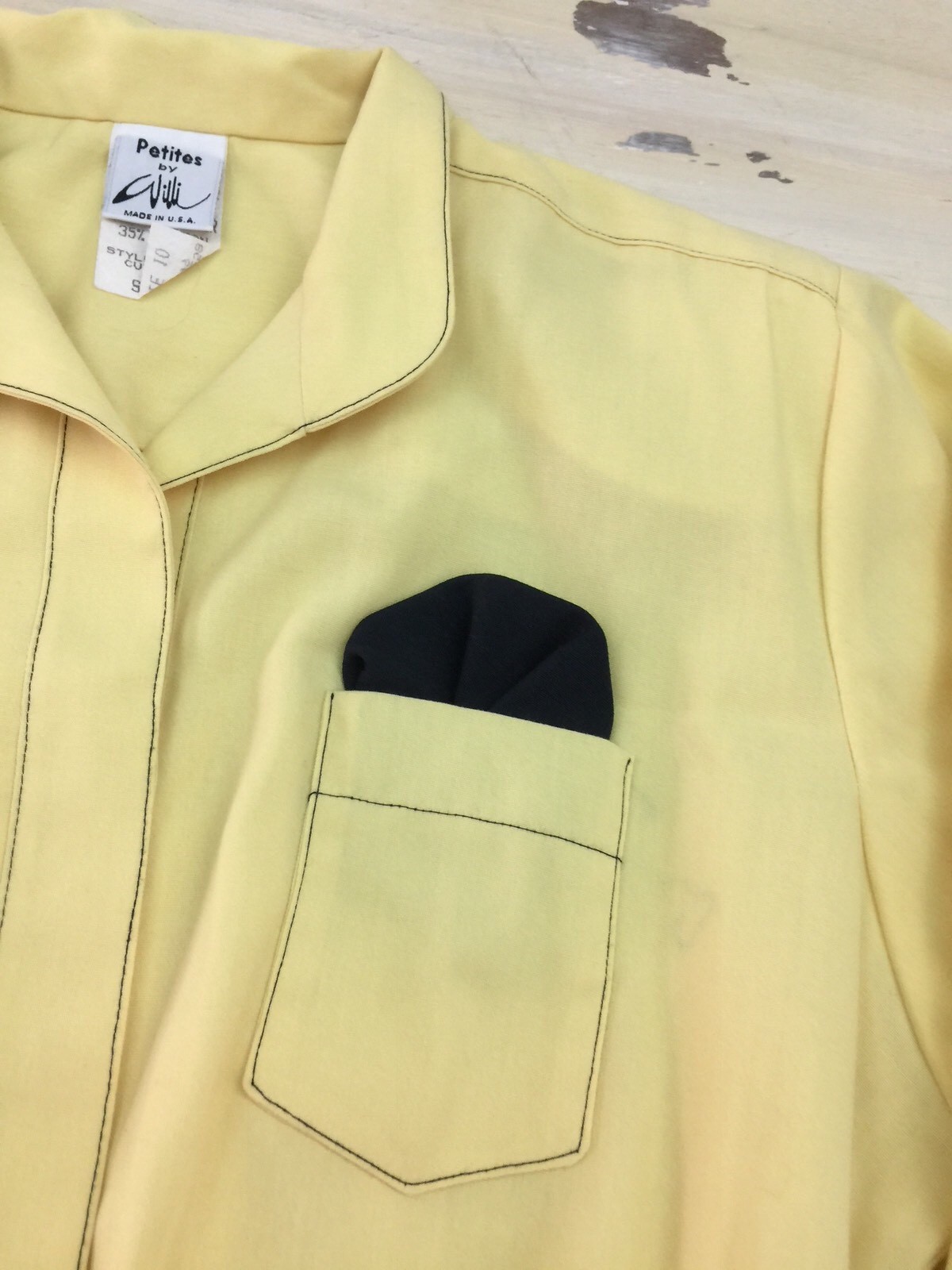 PETITES by WILLI – Vtg 60s Yellow Pin-up Mom Dress, Shoulder Pads, Womens 10 10P