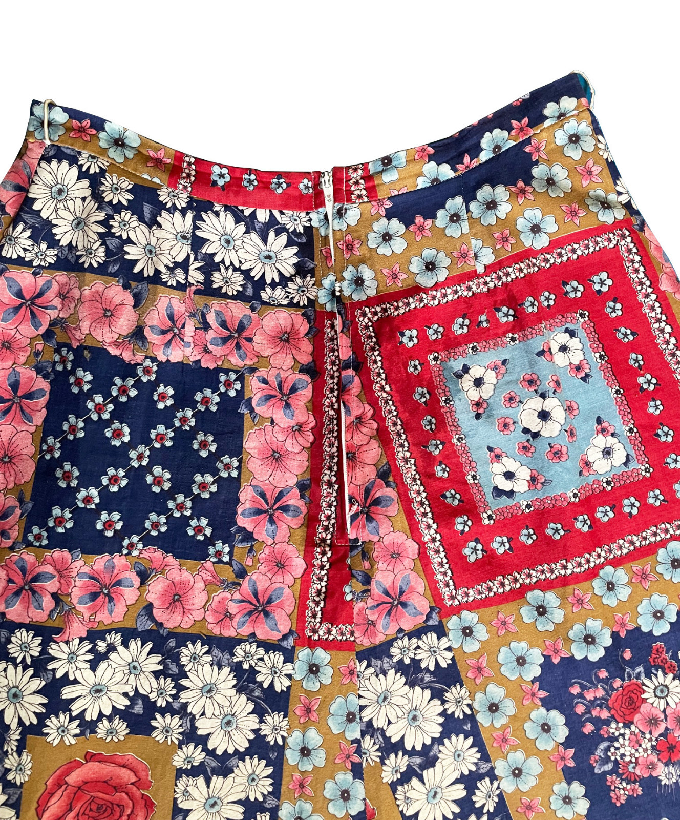 Vintage CENTURY of BOSTON A-Line Maxi Skirt Floral Patchwork Print Size 6
