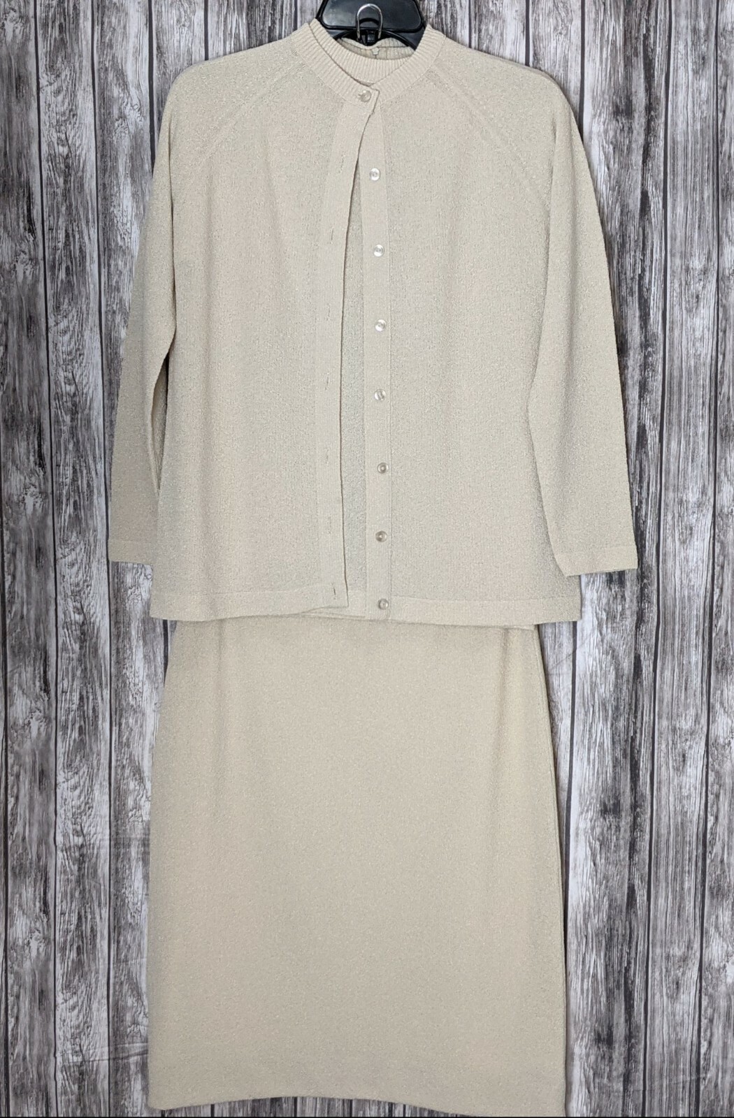 Women’s Vintage Black OR Light Tan Skirt Short Sleeve Shirt And Button Up Jacket