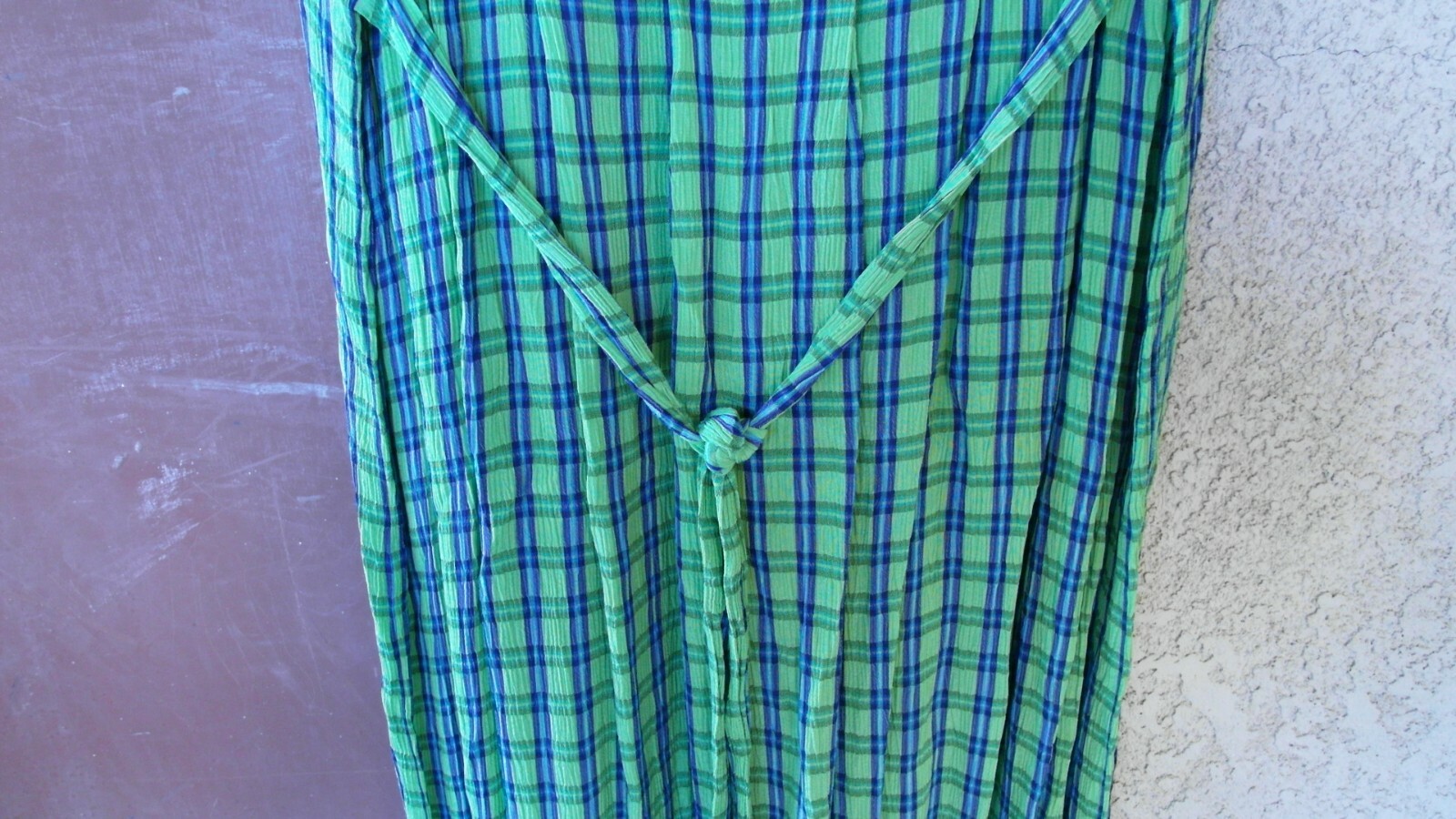VINTAGE LADIES DRESS BLUE AND GREEN PLAID SARAH ELIZABETH SIZE 10