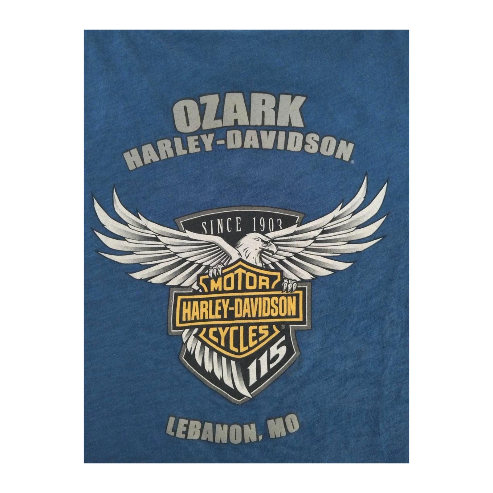 Harley Davidson Women’s Glitter Logo Short Sleeve T Shirt Blue XL