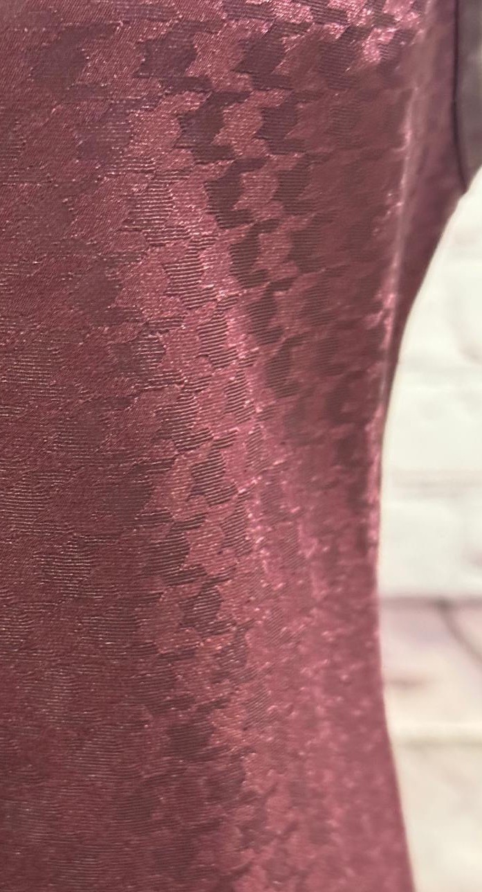 VTG 90s HALSTON Burgundy Textured Satin Double Spaghetti Strap Maxi Slip Dress L