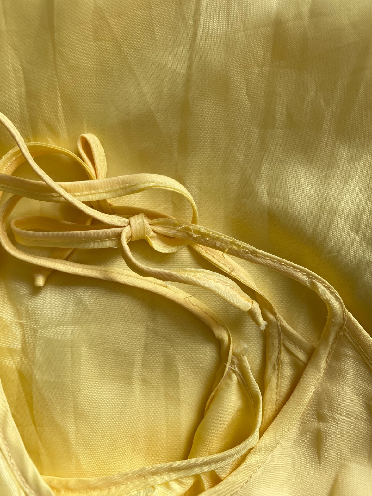 1980s Spaghetti Straps Ruffle Midi Dress Yellow Tiered Romantic Cottagecore EU36