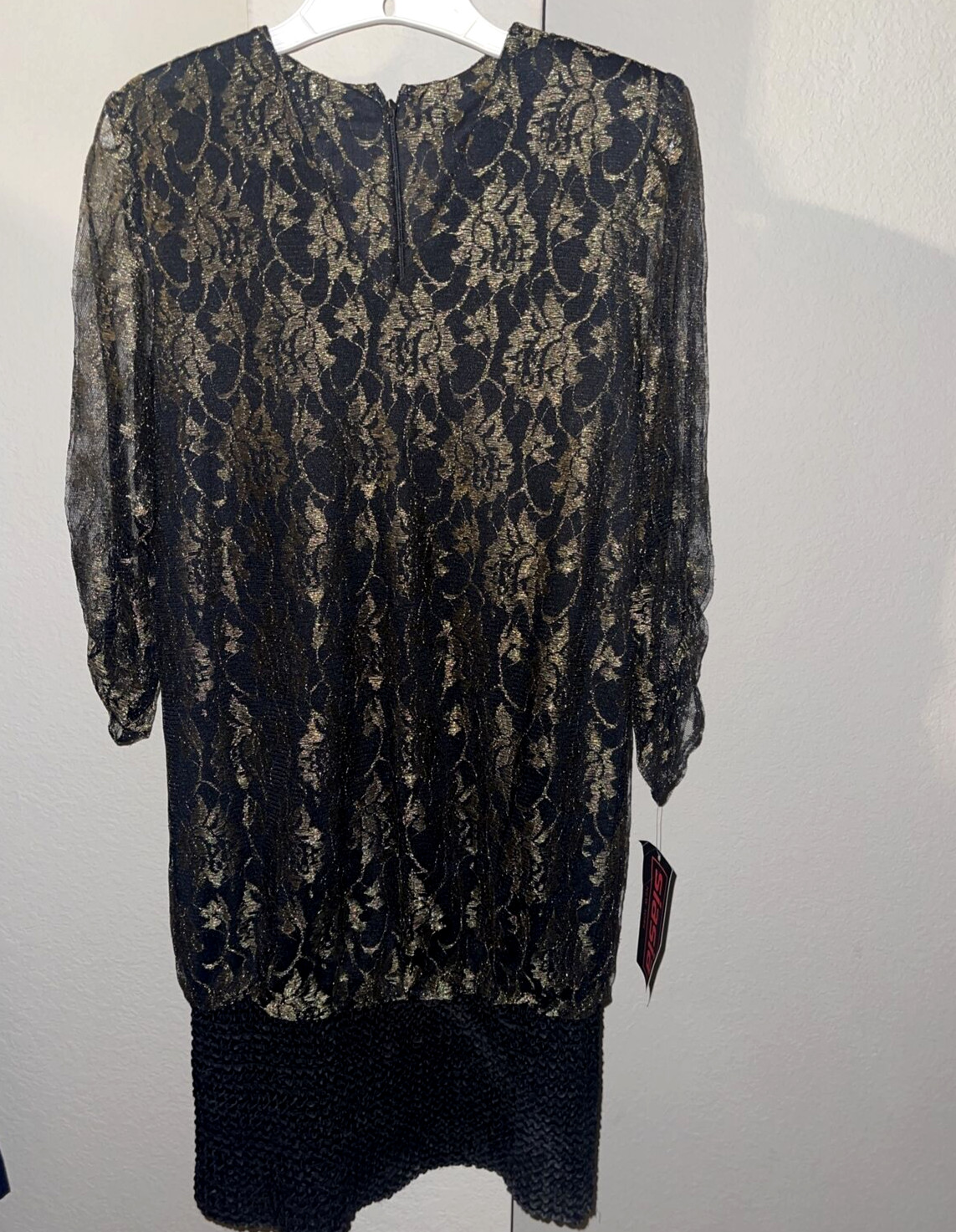 SIASIA NEW YORK Dress Size 6 Made in USA Black with Gold