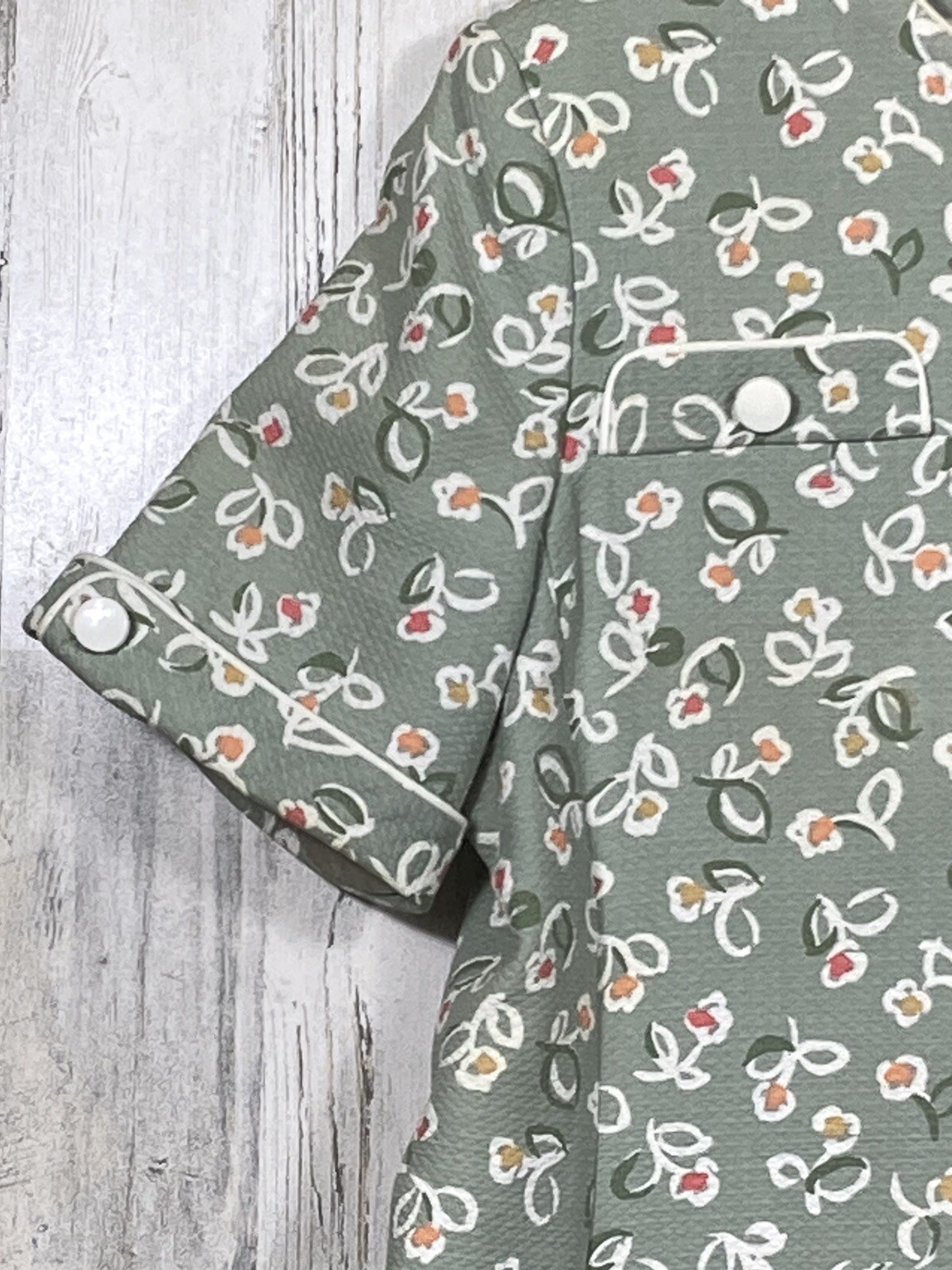 William Pearson Shift House Dress Woman XL Green Orange White Knee Length