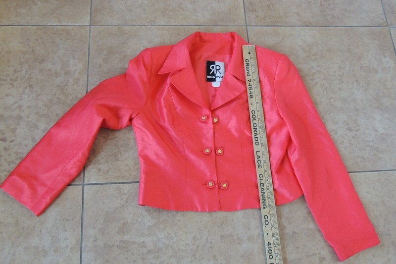 Vintage Designer Blazer Womens Orange Rina Rossi, s. 12 See Measurements Button