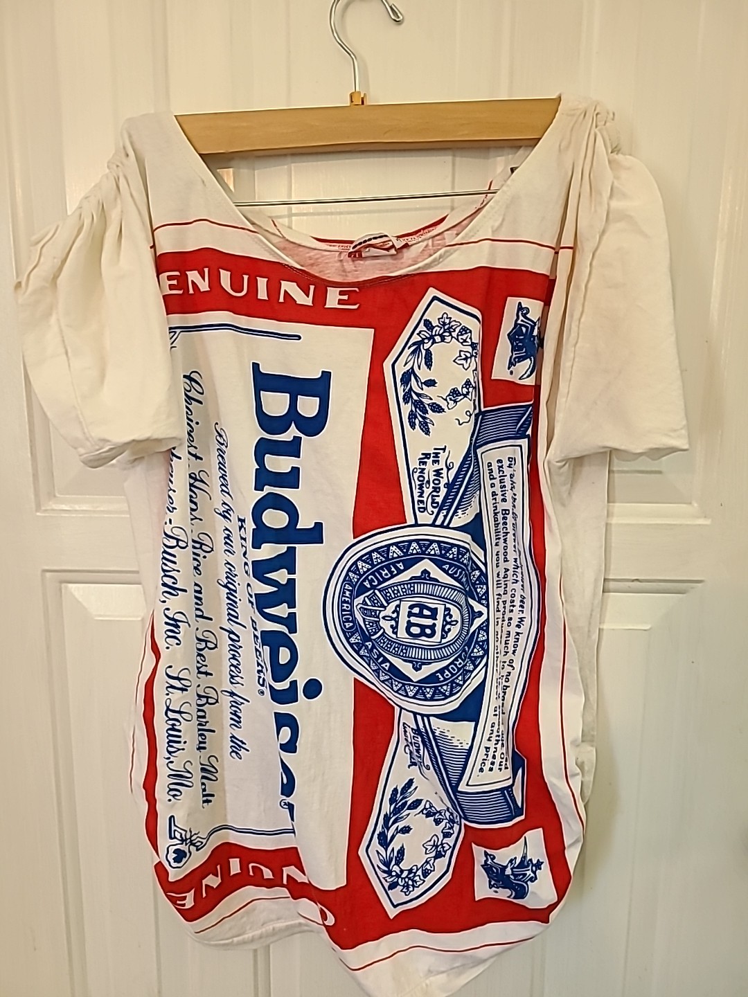 Carabella Collection Vintage Budweiser Romper Single Stitch Coverup OSFA USA