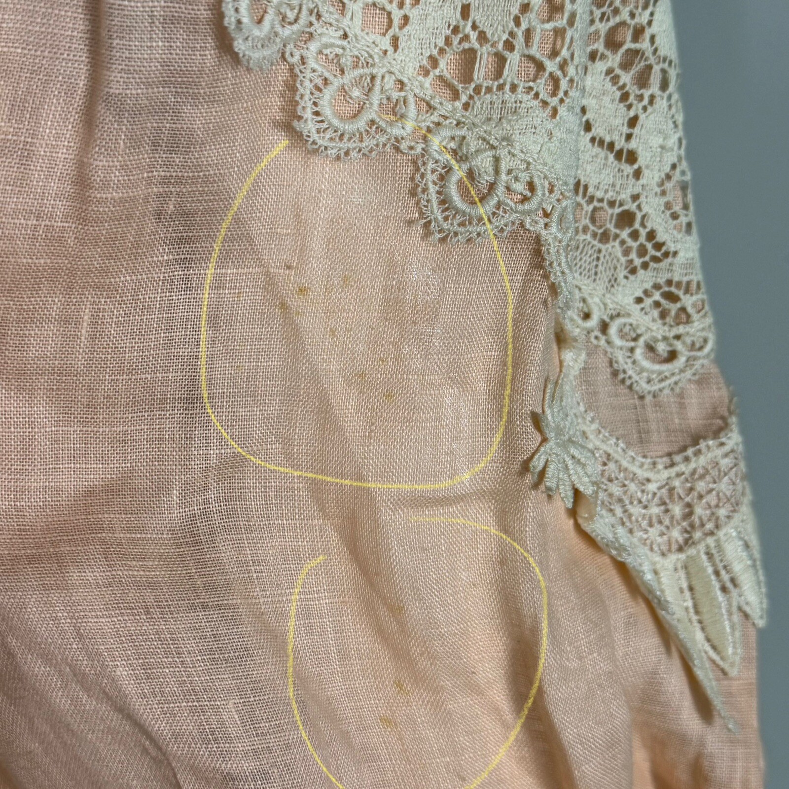Vintage 1980s LORRIE KABALA Victorian 2pc Lace Linen Set, Juliet Sleeves Size 8