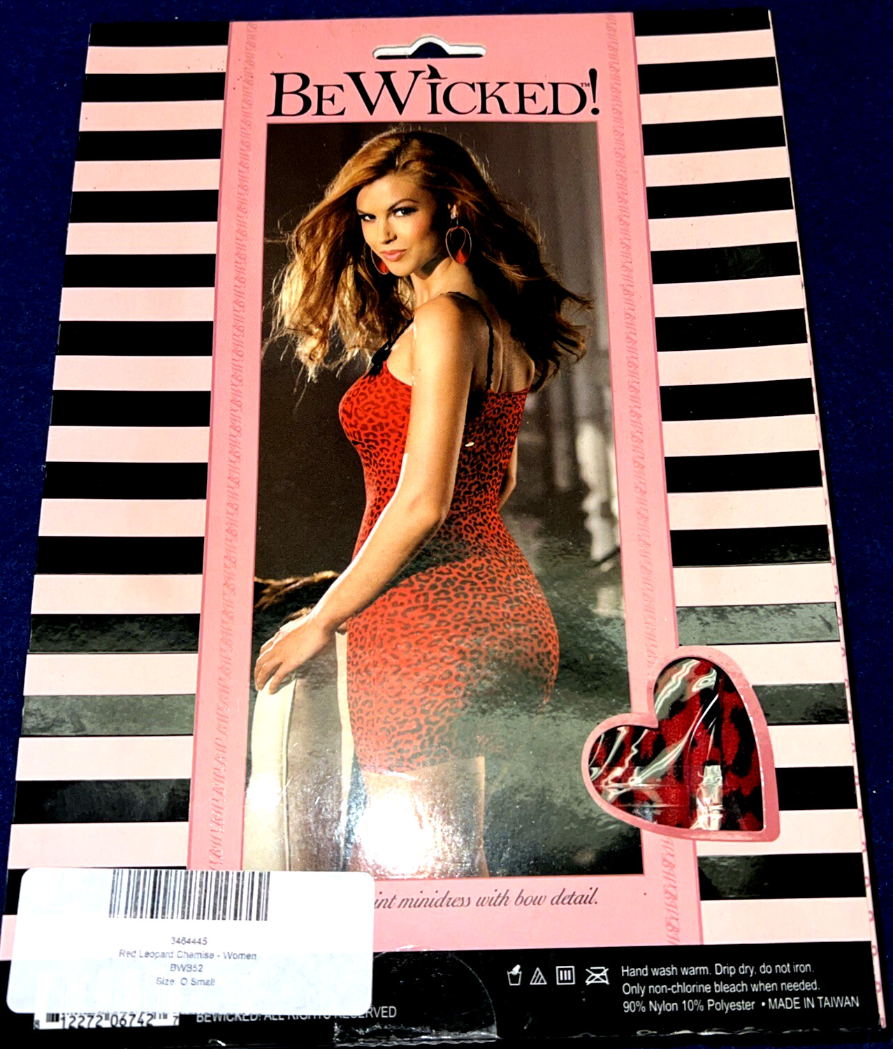 Red Leopard Print Chemise Lingerie Set One Size Babydoll Be Wicked