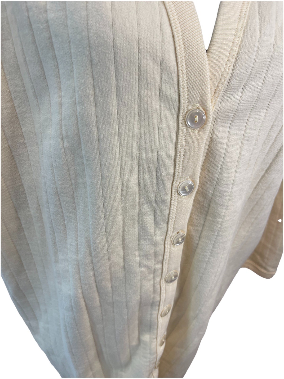 Nordstrom Vintage 1990s All Cotton Ladies Quilted Soft Yellow V-Neck Sweater Med