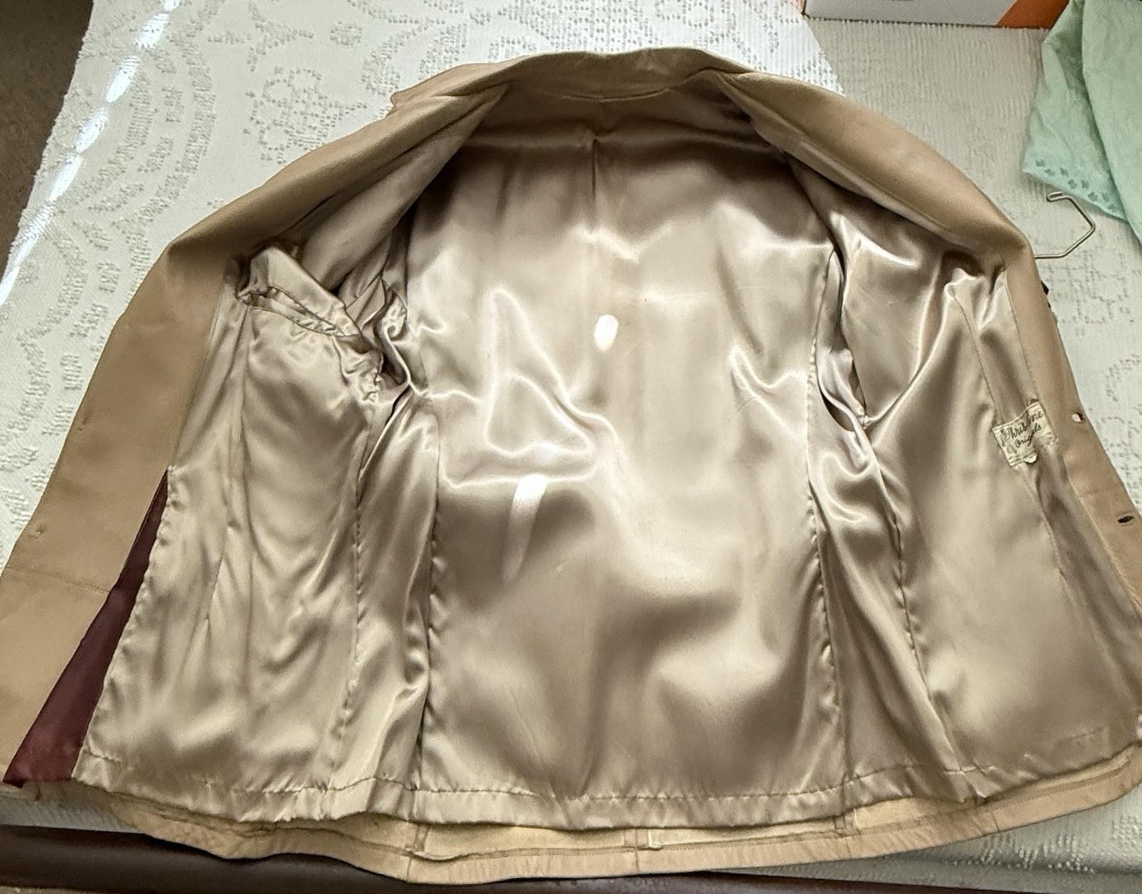 Vtg 60s Chris Line Originals Simple Deerskin Tan Leather Jacket