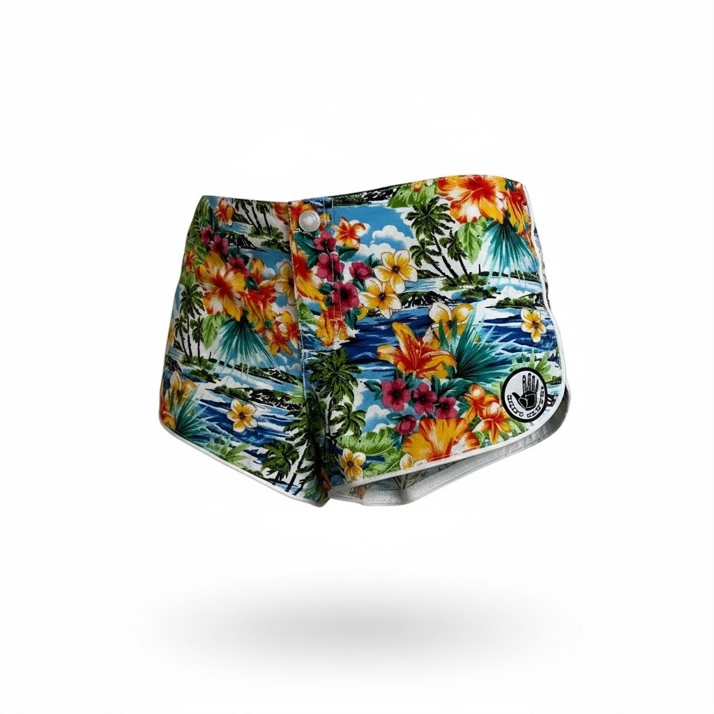 Body Glove Tropical Floral Shorts Women’s Large Retro Beach Vacation