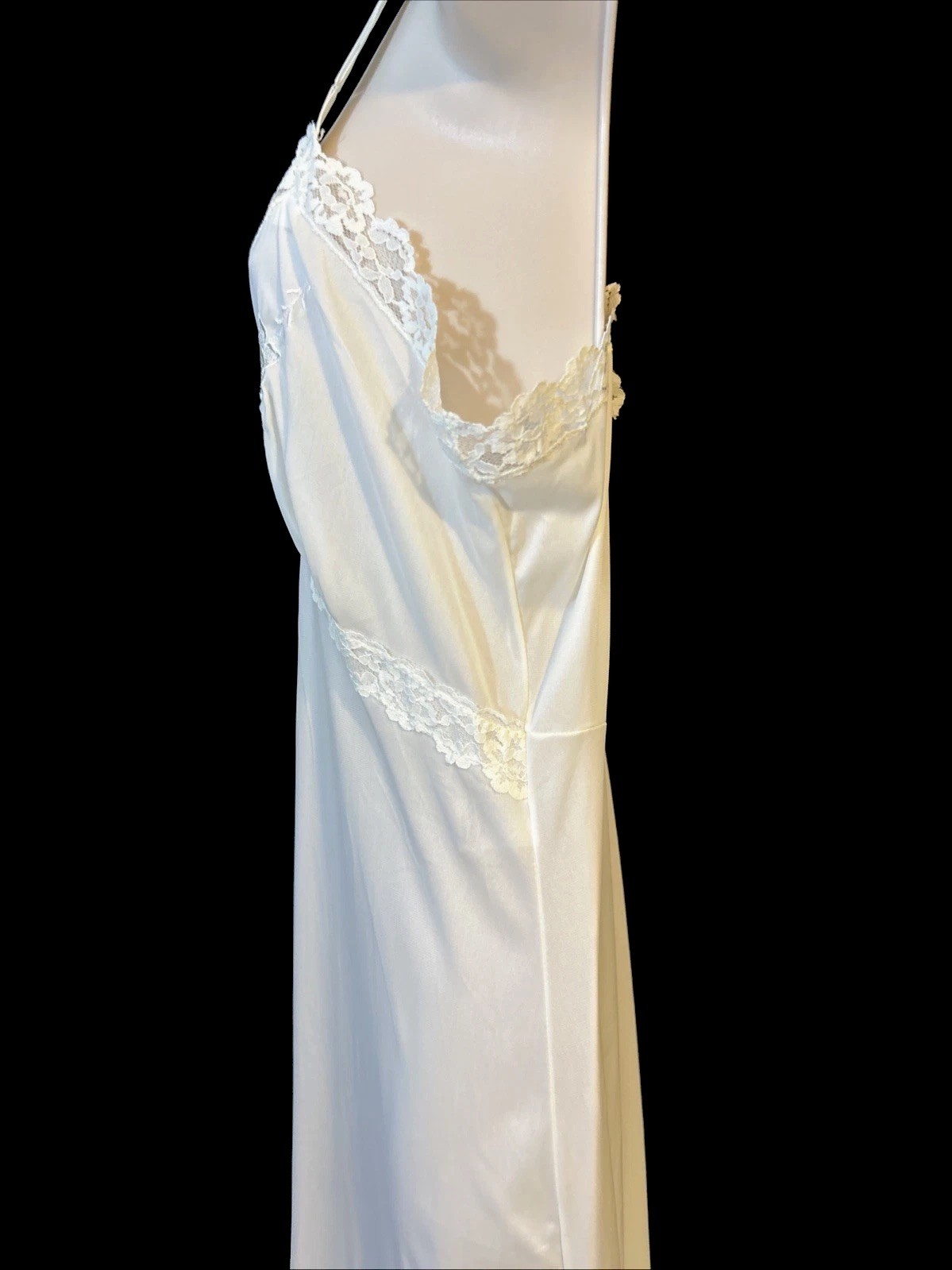 Rare! Vintage Stones Wear White Full Slip Nylon Sz 34 Lace Embroidered