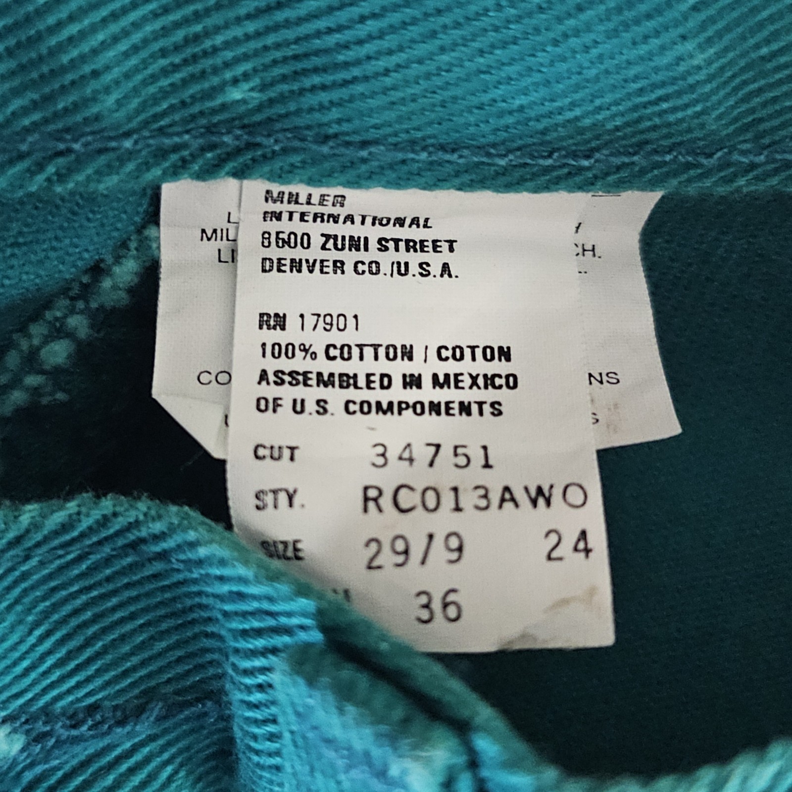 Vtg Rockies Rocky Mountain Greenish Blue Jeans Sz 29/9 28×36.5 Western Cowgirl