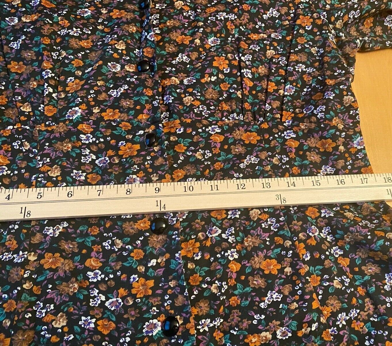 VINTAGE PAQUETTE PETITE BYER COMPANY DRESS WOMENS SZ 12 P USA MADE FLORAL MIDI