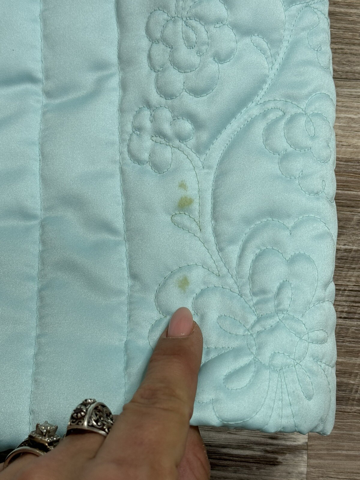 Vintage House Coat Quilted Blue Large Snap Closure *Read Description* Bedroom