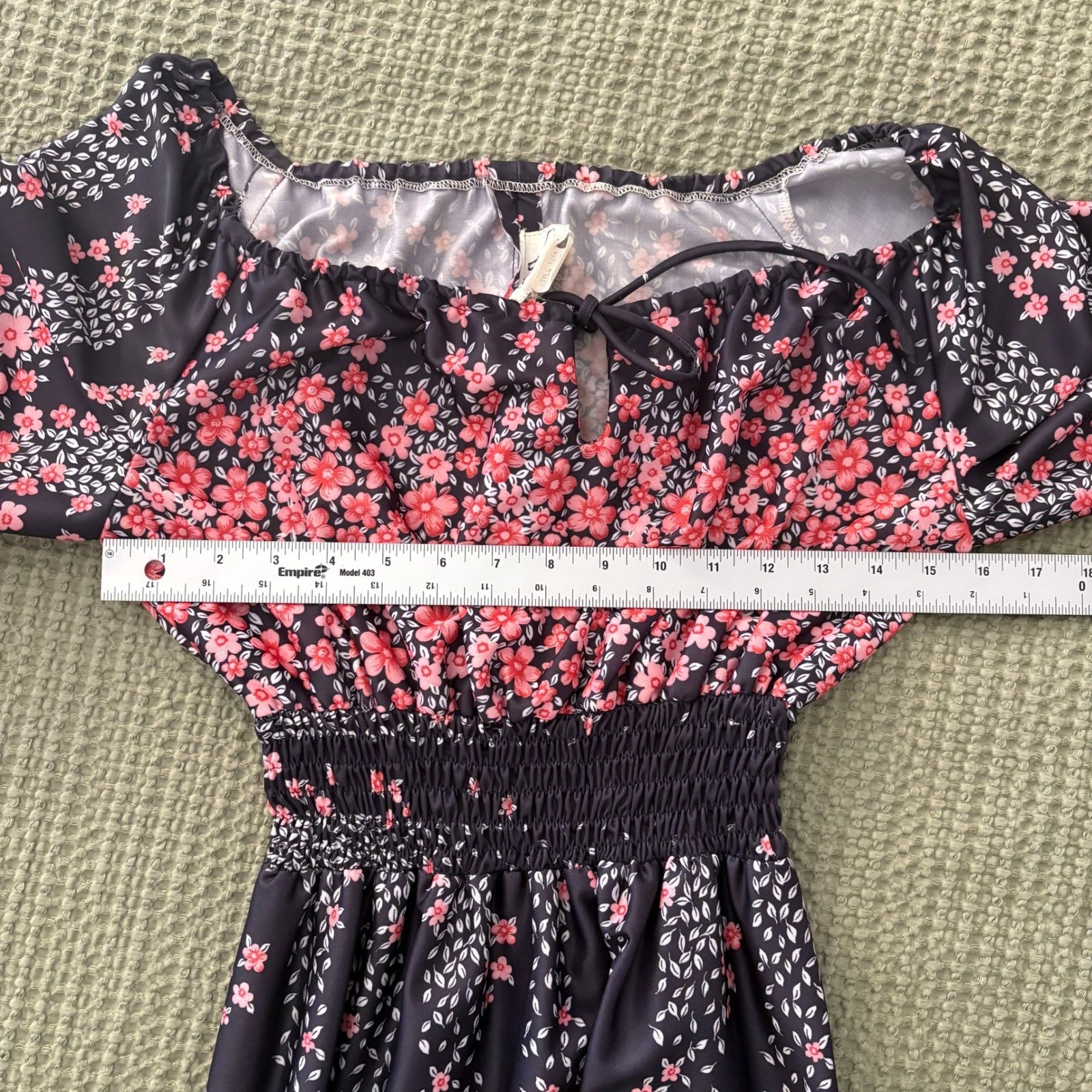 Ja Na of Hawaii Vintage Cherry Blossom Floral Maxi Dress Medium Bohemian