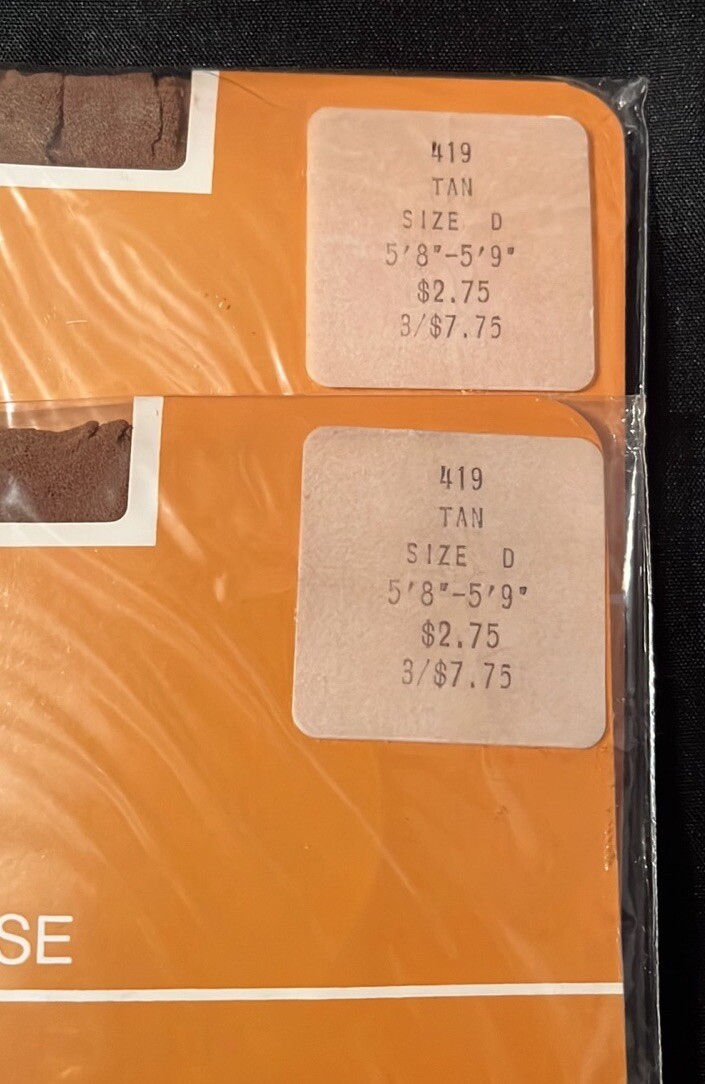 Vtg Carson Pirie Scott Control Top Pantyhose~2 Pr~sz D~Tan~Carsons Own~Sandal Ft