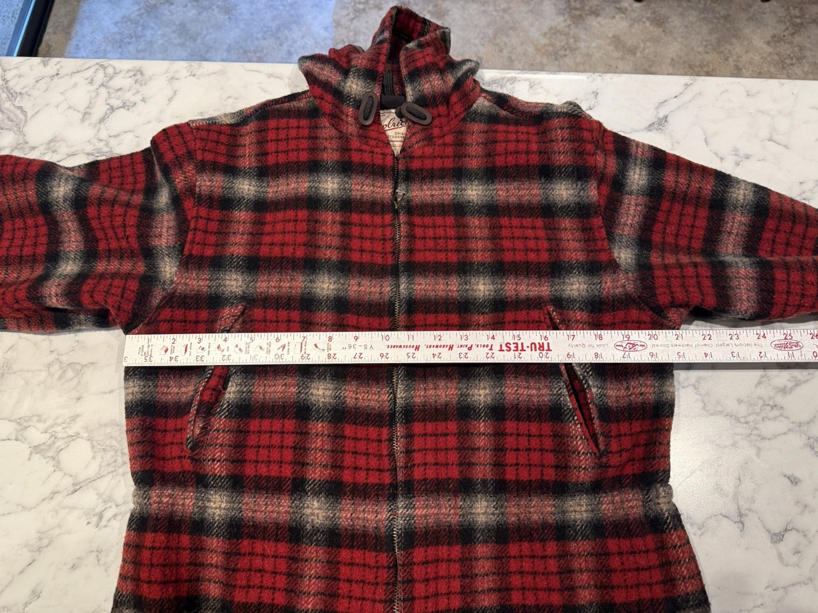 Vintage Woolrich Red Plaid Coat 44 Chest Chore Work Casual Jacket Womens M Men S