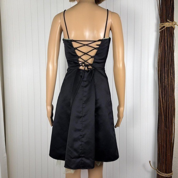 Vintage JUMP Apparel black satin slip dress