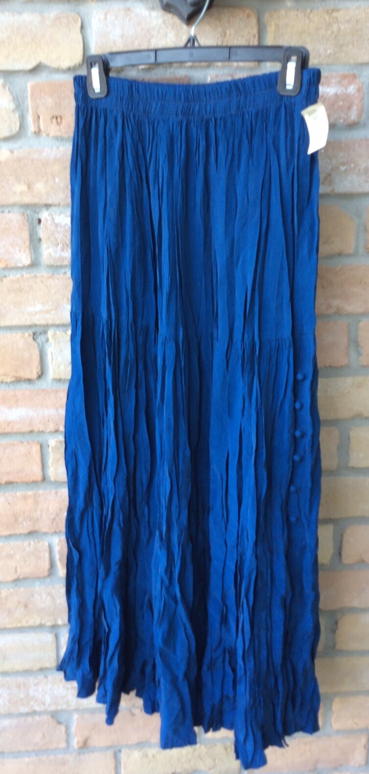 NEW VTG 80s Ropa Blue Jewel Tone Broomstick Maxi Skirt Sz M USA Rayon NWT $172