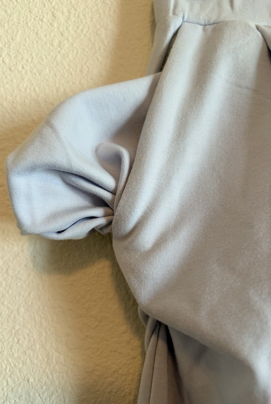 VTG 80s Pastel Blue stretch Stirrup Pants, Pull on, High rise Pleated, Pockets S
