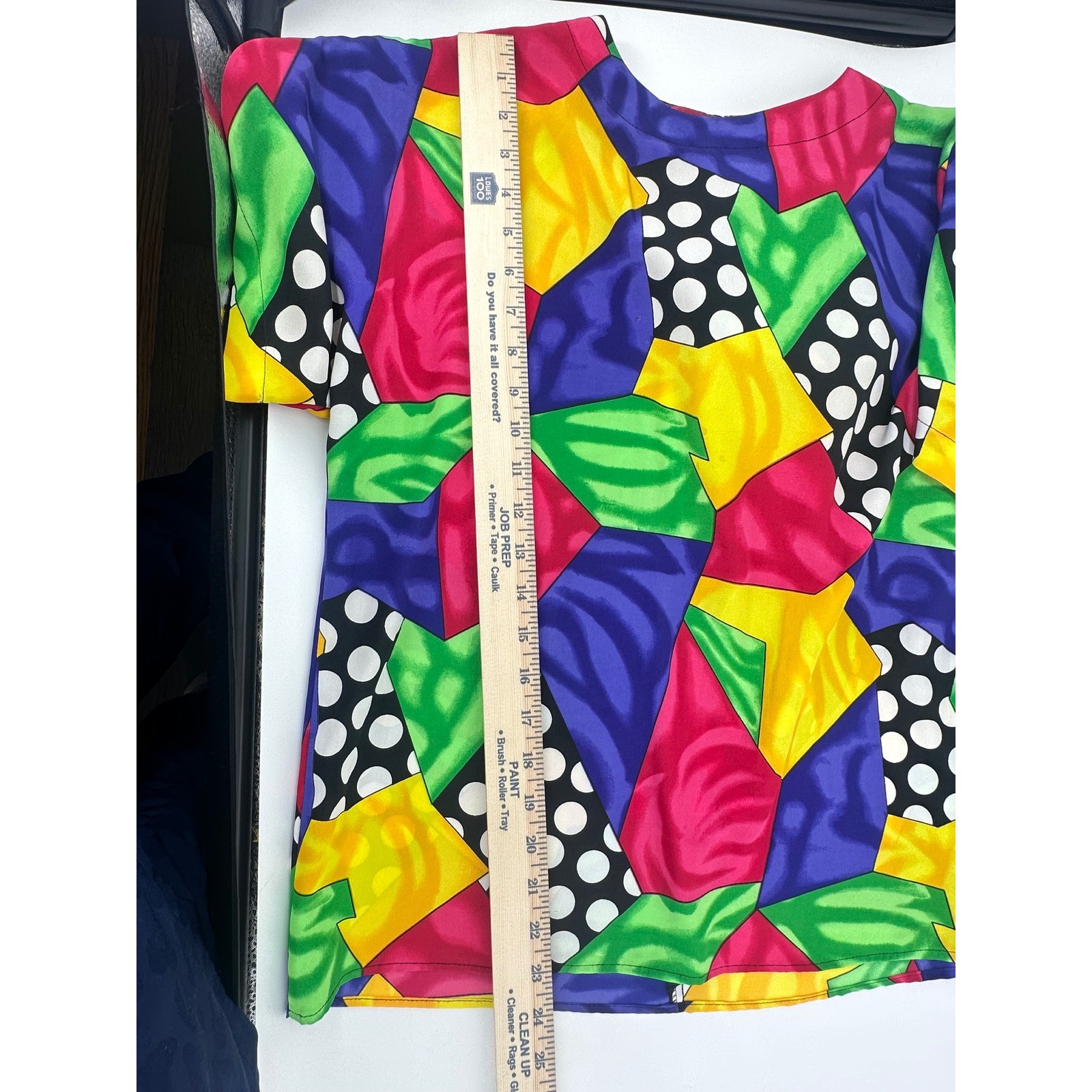 Renaissance Sportswear Vintage Multi Color Geometric Polka Dot Top Womens Small