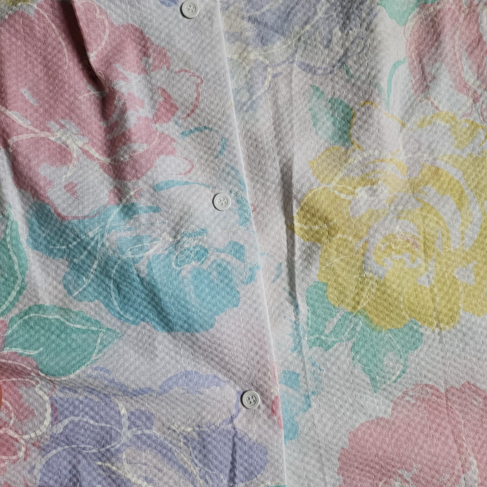 VTG 70s 80s It’s a Charm NWT Pastel Floral Seersucker House Dress Nightgown Med