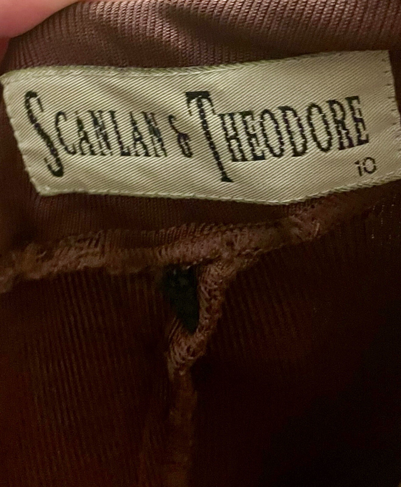 Scanlan Theodore Jumpsuit Vintage 90s Crepe Knit Halter Neck Flared Brown Size S