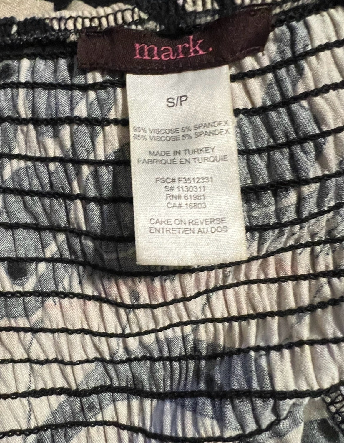 Vintage Avon Mark Halter Neck Dress Small Black White Orange Abstract Pattern