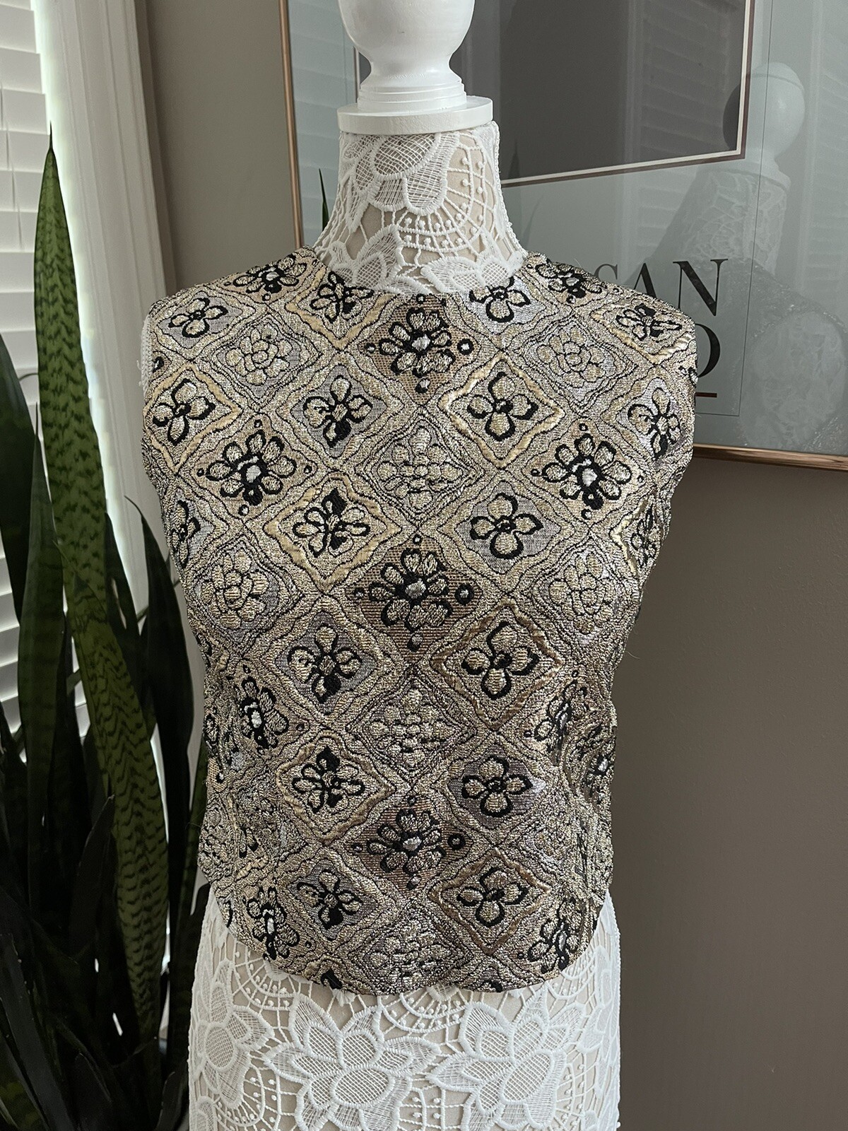 Vintage 1960s Gold Lamé Malbe Original Top