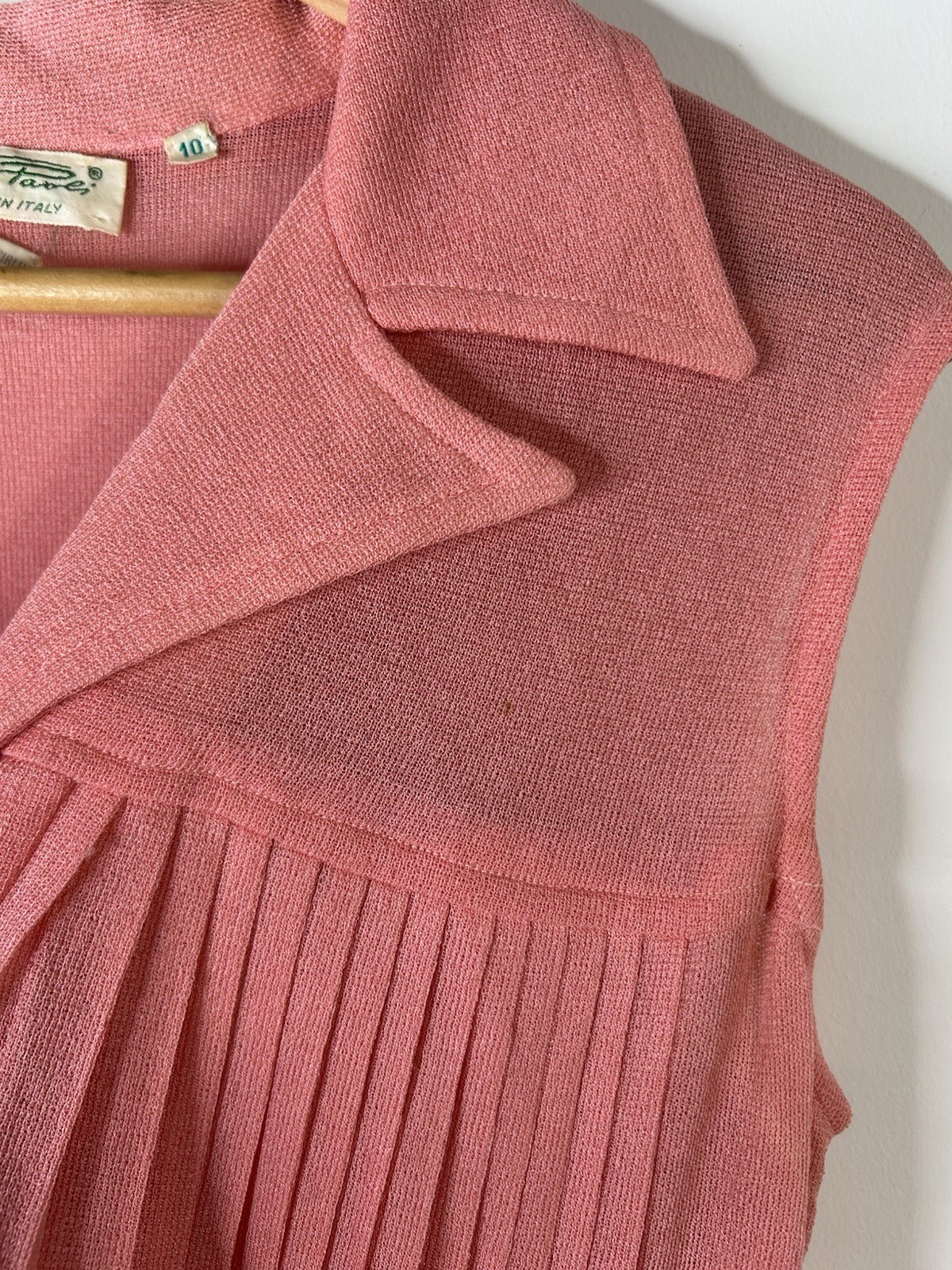 Vintage 1970’s Gino Paoli Dress Women’s Pink Pleated Fit Flare Italian