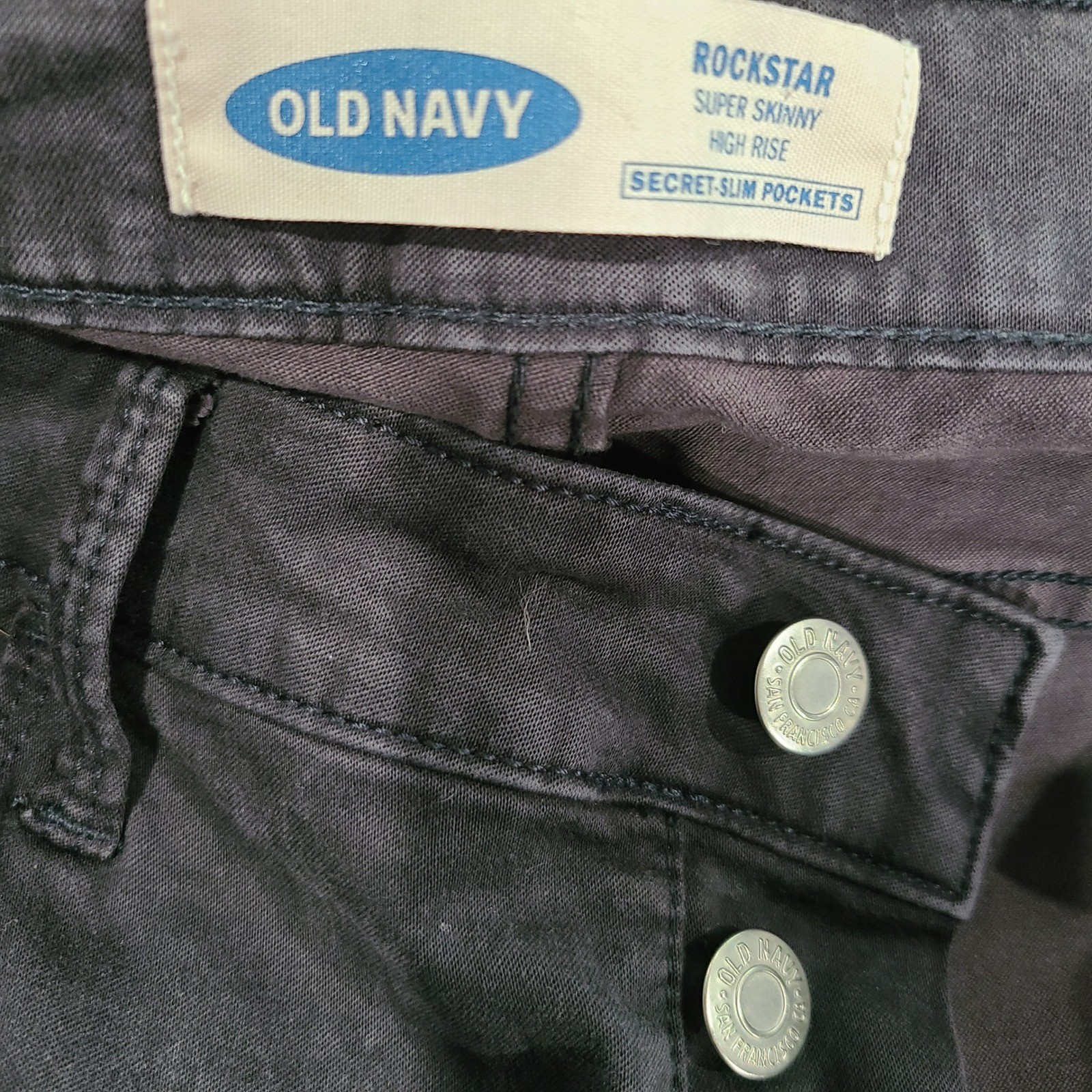 Old Navy Rockstar Super Skinny High Rise Sateen Carbon Black Pants Jeans 10P