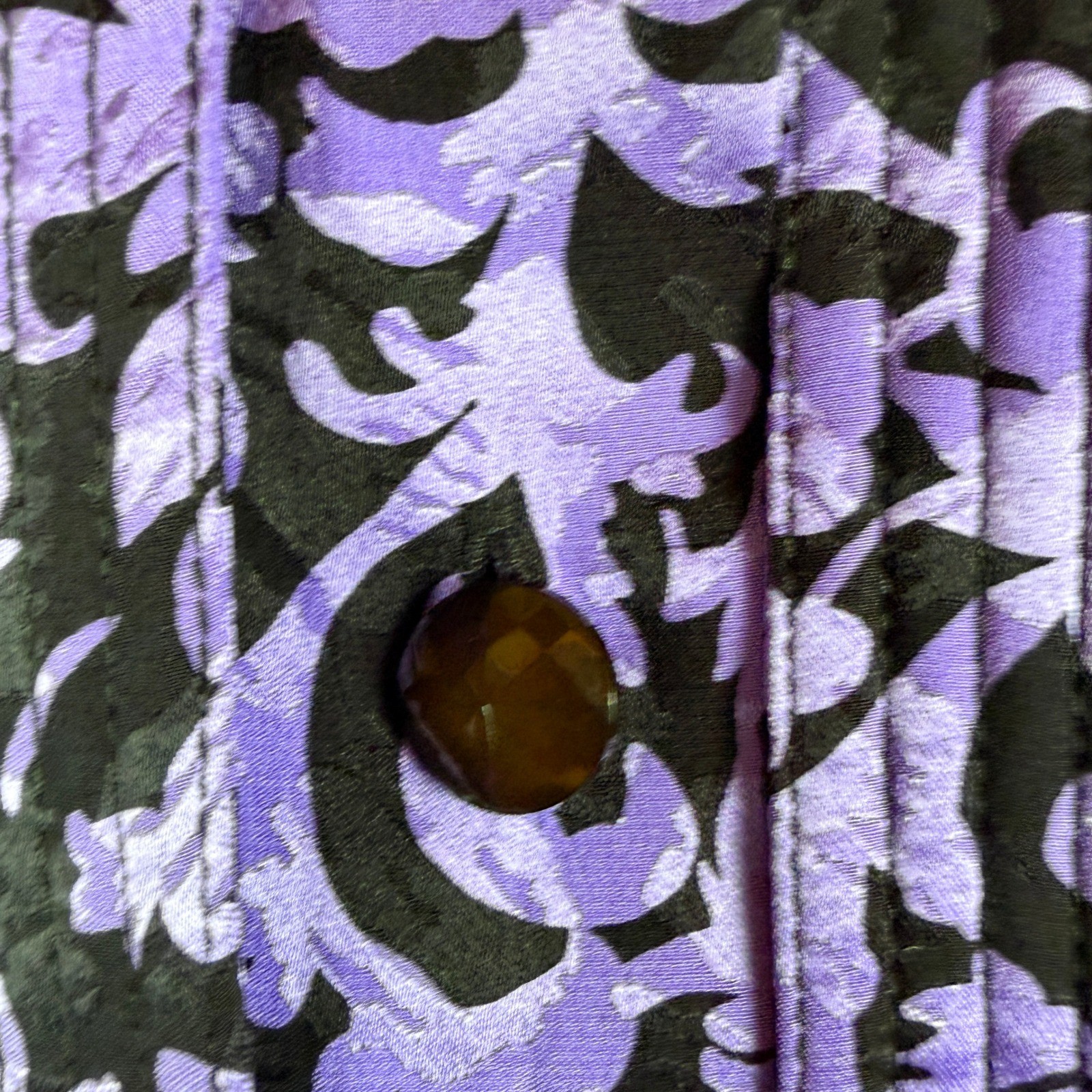Maggy London Silk Peplum Blouse Vintage 1980s Jeannenen Booher Purple Black 4361