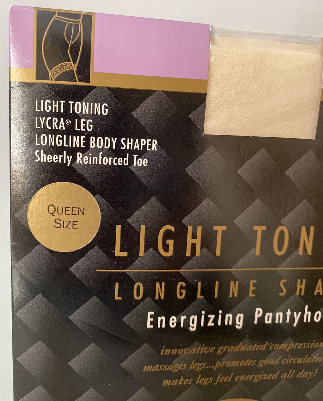Vintage Whirl Light Toning Longline Body Shaper Pantyhose Size D Ivory