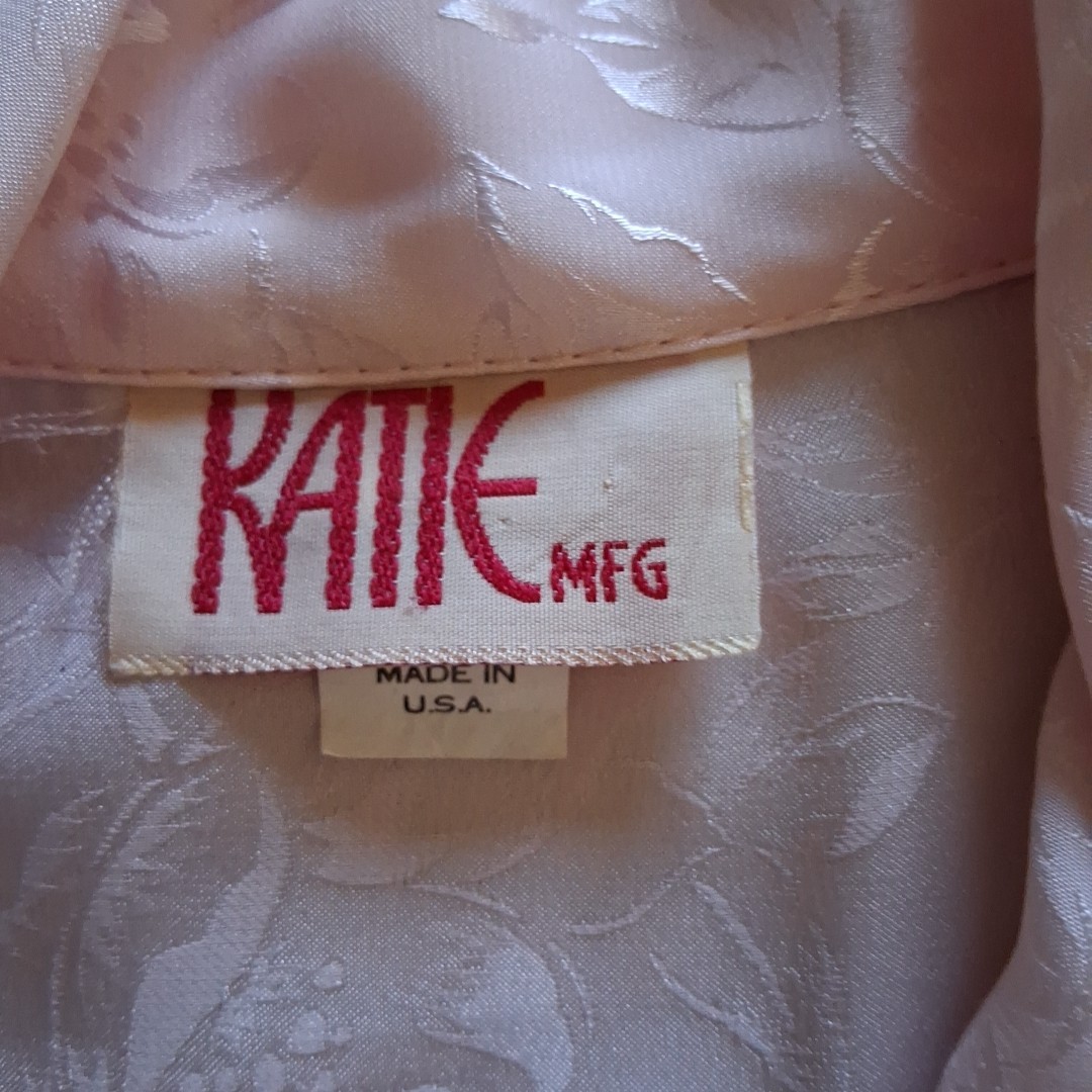 VTG 80s Katie Mfg Jacquard Peplum Dress Sz 8 Career Church Knee Length USA