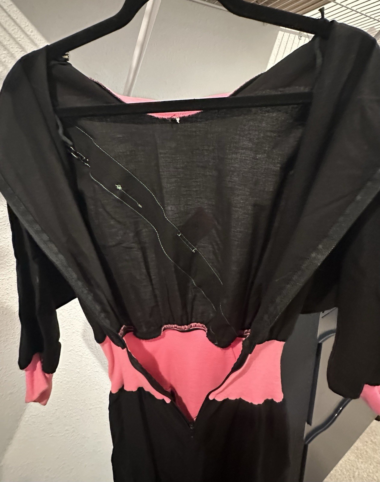 Vintage 80s Neon Colorblock Jumpsuit Pantsuit | Black Pink Green | Wayne Diamond