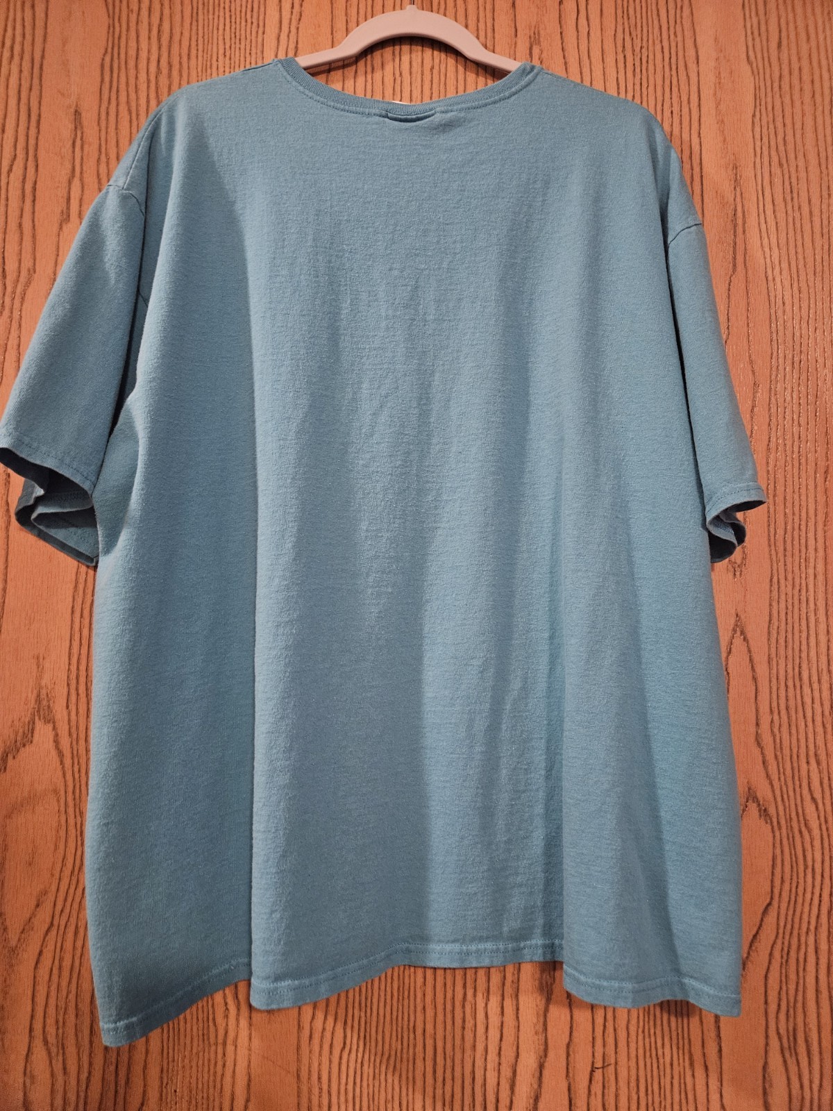 VTG 90s Hanes Her Way Blank T-Shirt XXL Teal Aqua Blue Made in USA Fabric